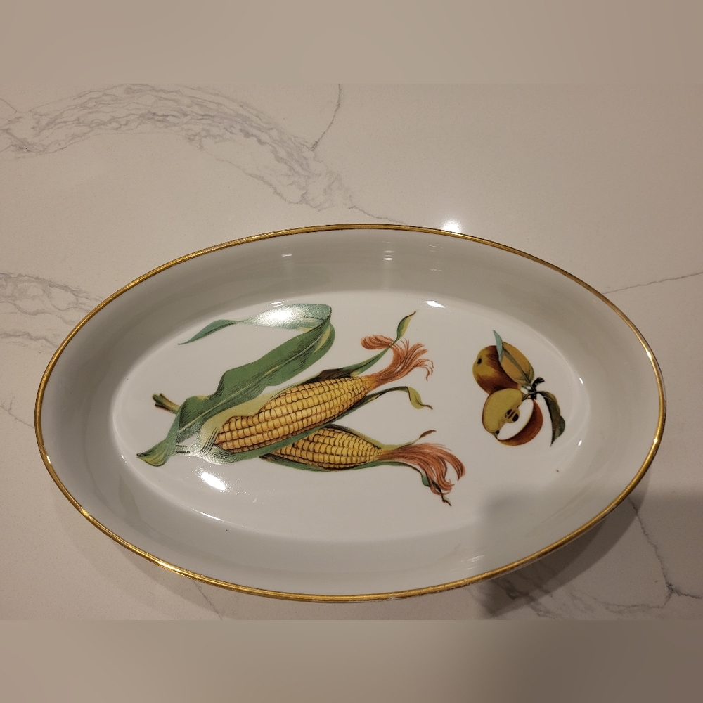 Royal Worcester White Platter with Corn and Apple Design